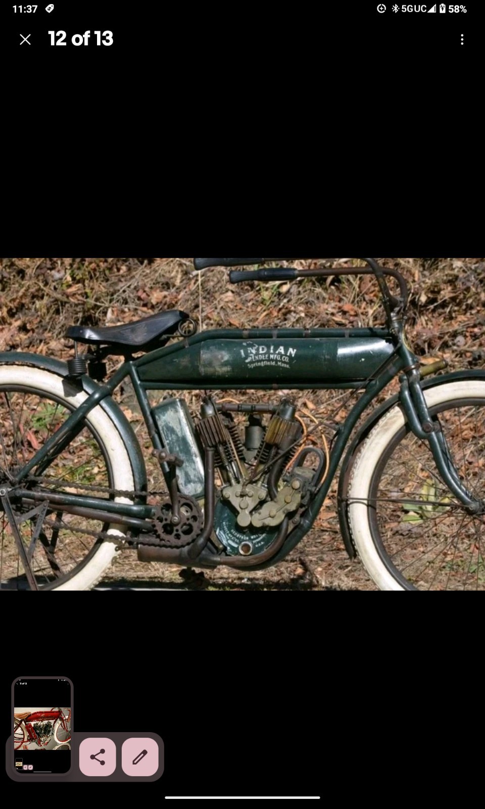 ENGINE ONLY* decorative full scale board track racer Indian Motor Hand crafted