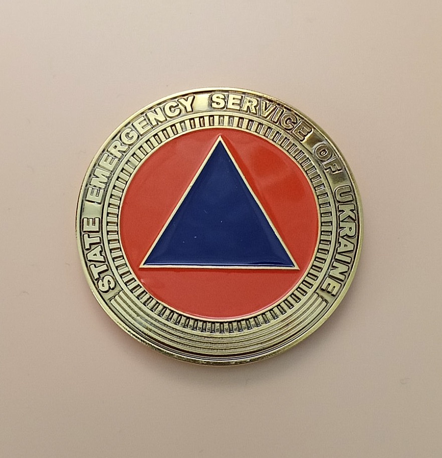 Ukraine Challenge Coin Ukrainian Fire Rescue EMS Service Original Official 2025