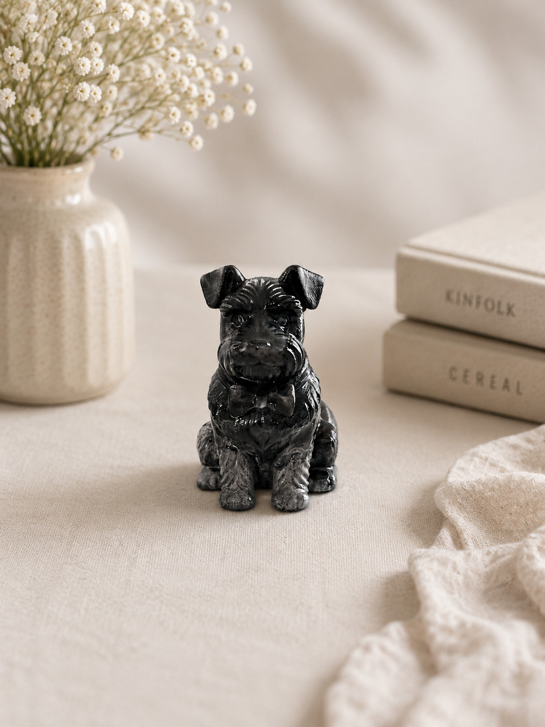 dog statue shnauzer, resin statue, made to order, color can be requested
