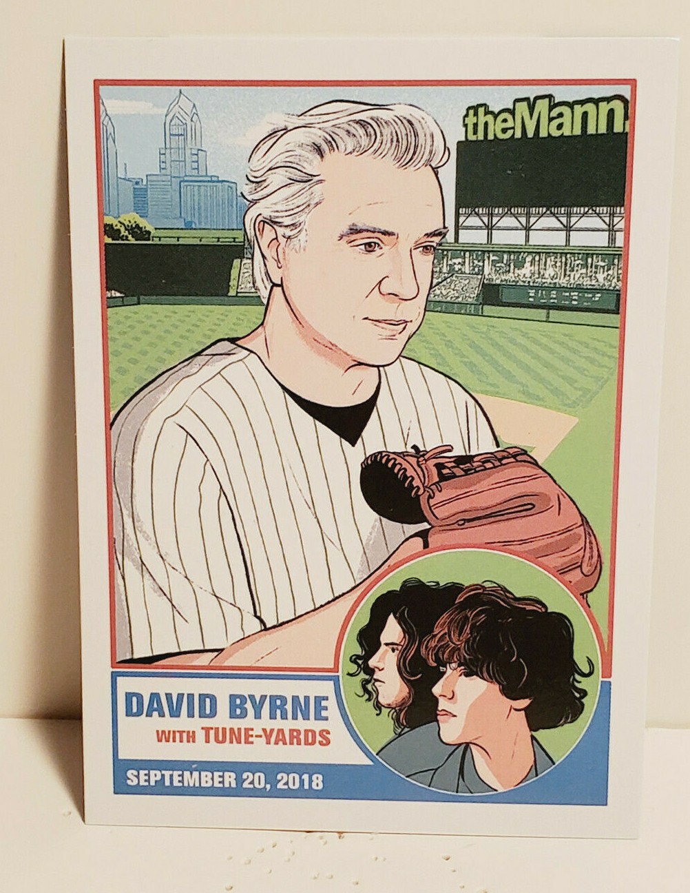 DAVID BYRNE TUNE YARDS 2018 TOUR MANN MUSIC CENTER PHILADELPHIA TRADING CARD