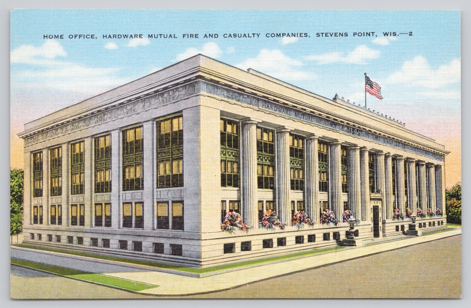 Postcard Home Office Hardware Mutual Fire Casualty Companies Stevens Point WI