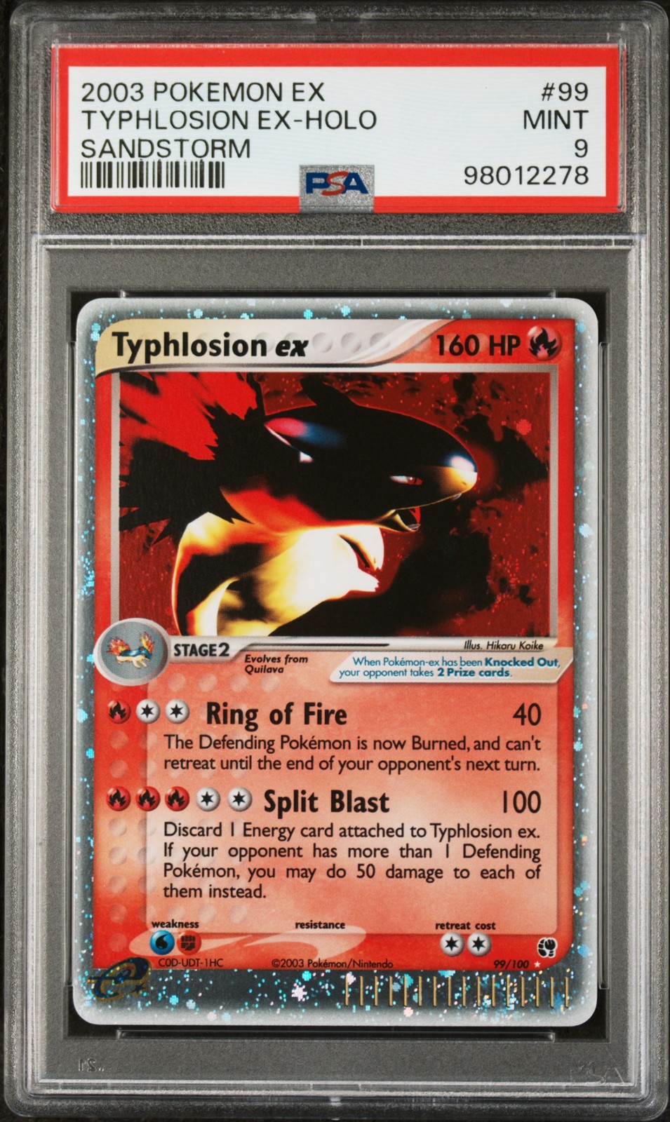 PSA 9 TYPHLOSION ex 99/100 | EX Sandstorm Holo Pokemon Card