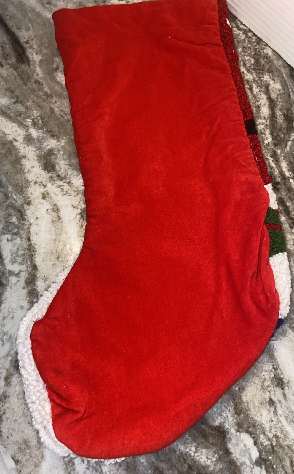 Christmas Stocking Latch Rug Hook Loop Pile 3D Snowman Christmas Light 7″ x 18”