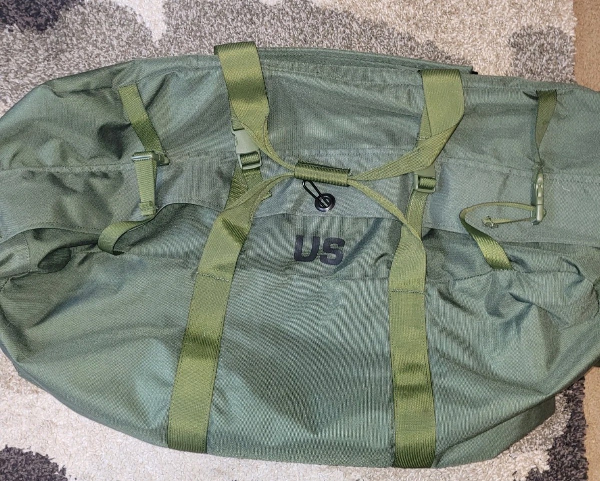 USGI Military Improved Zippered Duffel Bag OD Green