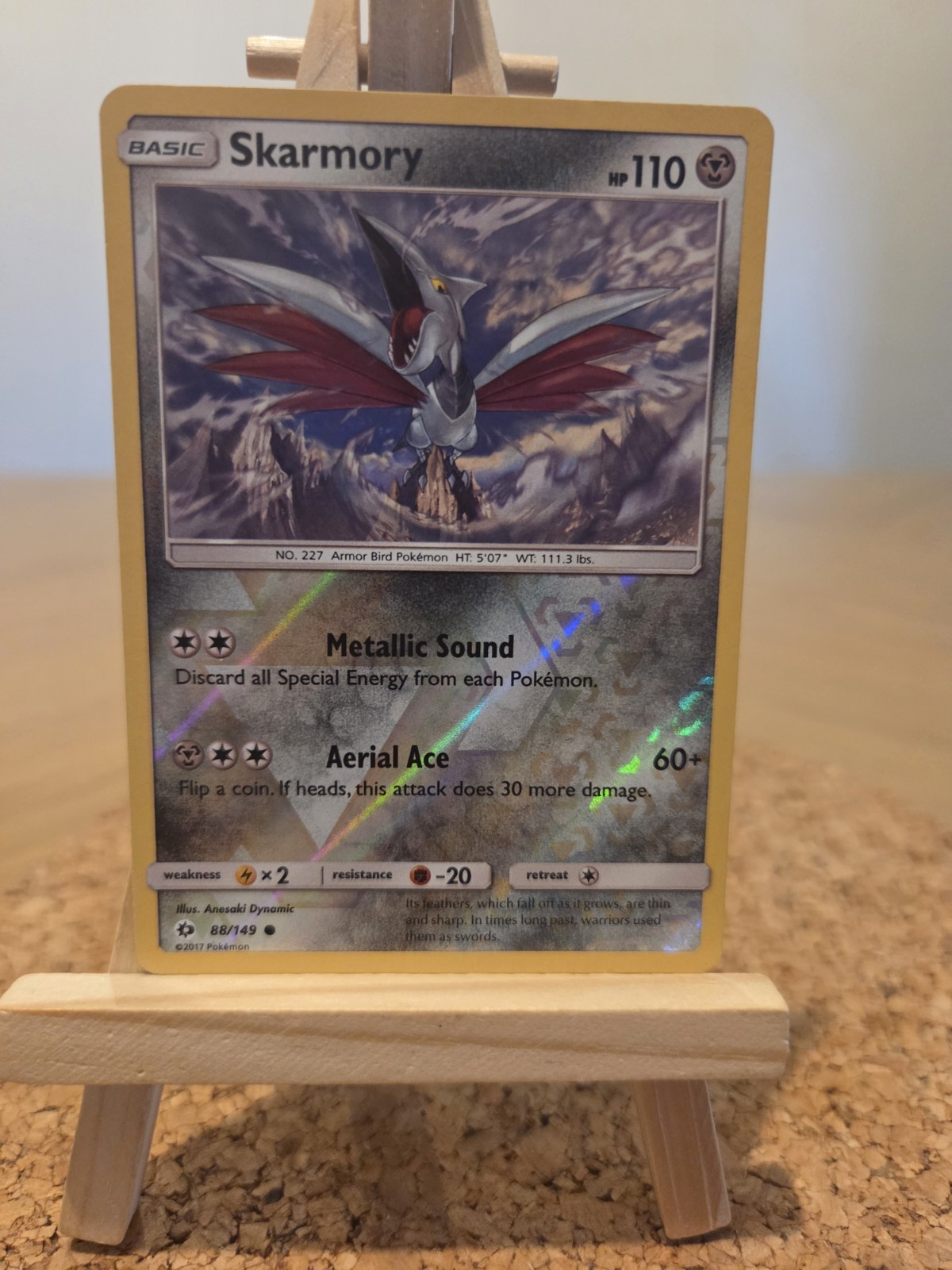 Skarmory 88/149 Common Sun And Moon Pokemon Reverse Holo LP