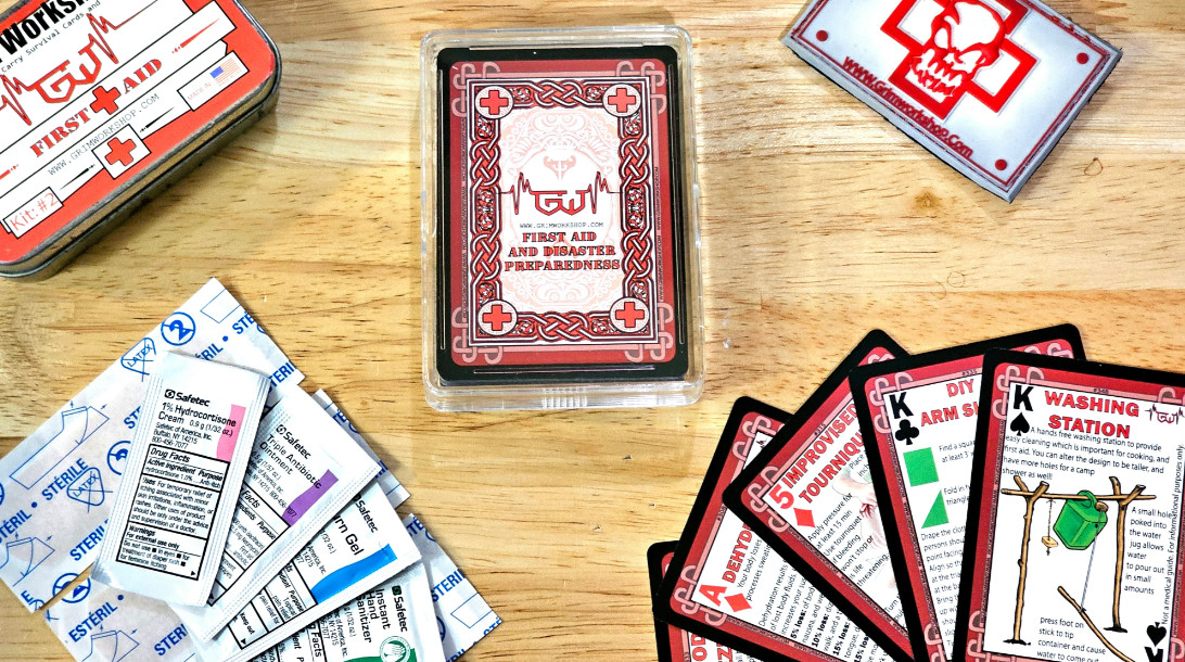 Grim Workshop Playing Cards First-Aid Information Water-Resistant MADE IN USA