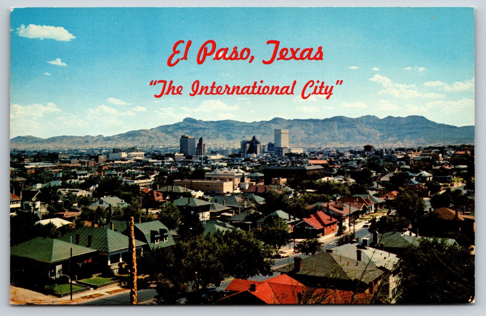 El Paso Texas The International City Vintage Postcard
