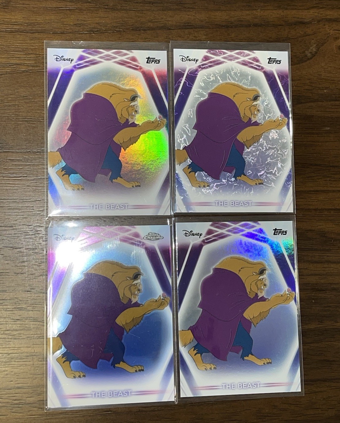 2026 Topps Disney Neon The Beast Lot Snow Caps 2Rainbow And Chrome Neon Etch #11
