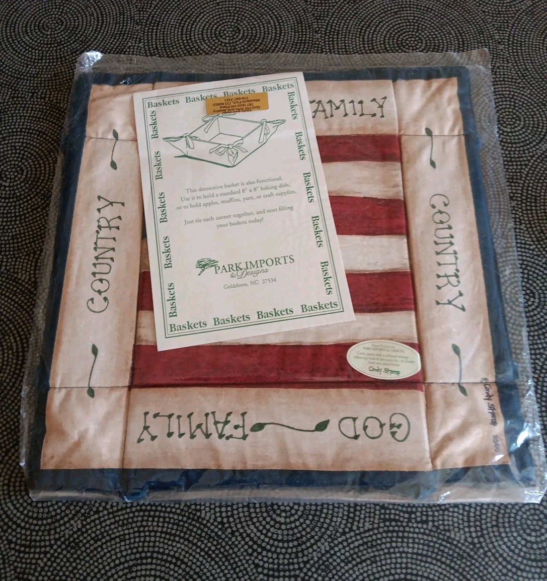 Cindy Shamp Patriotic Cloth Basket God Family Country NEW