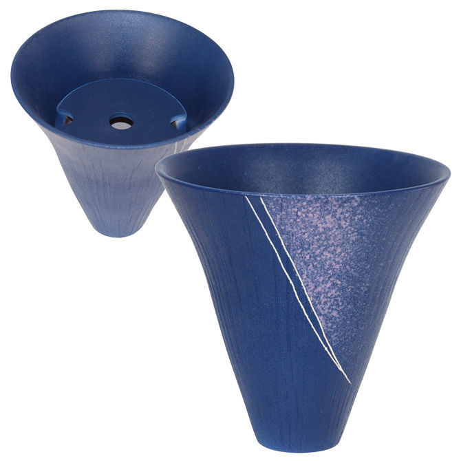 Japanese Ikebana Flower Vase Funnel 7.5″H Ceramic Blue Pink White Made in Japan