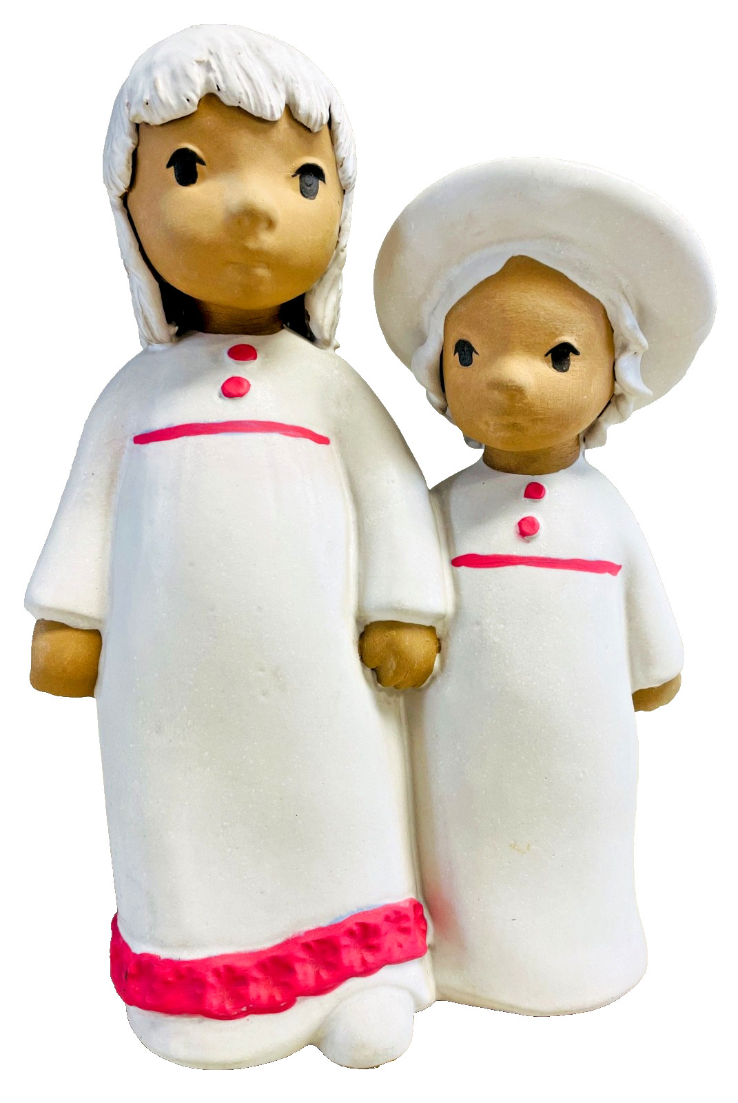 Elaine Carlock THE SISTERS Art Pottery Sculpture Rare Signed Circa 1970’s