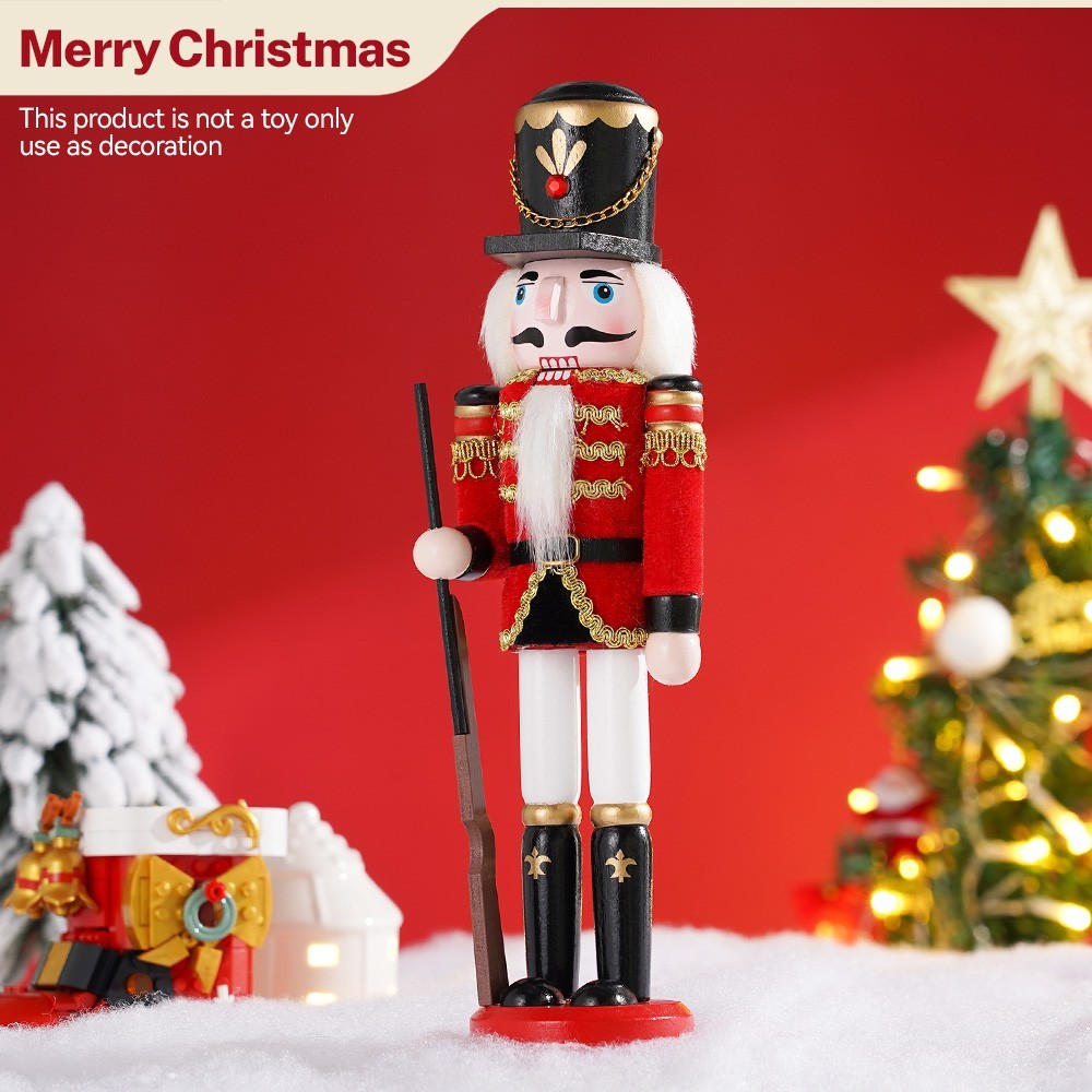 12 inches Christmas Nutcracker Decoration Soldier in Red and Black Outfit