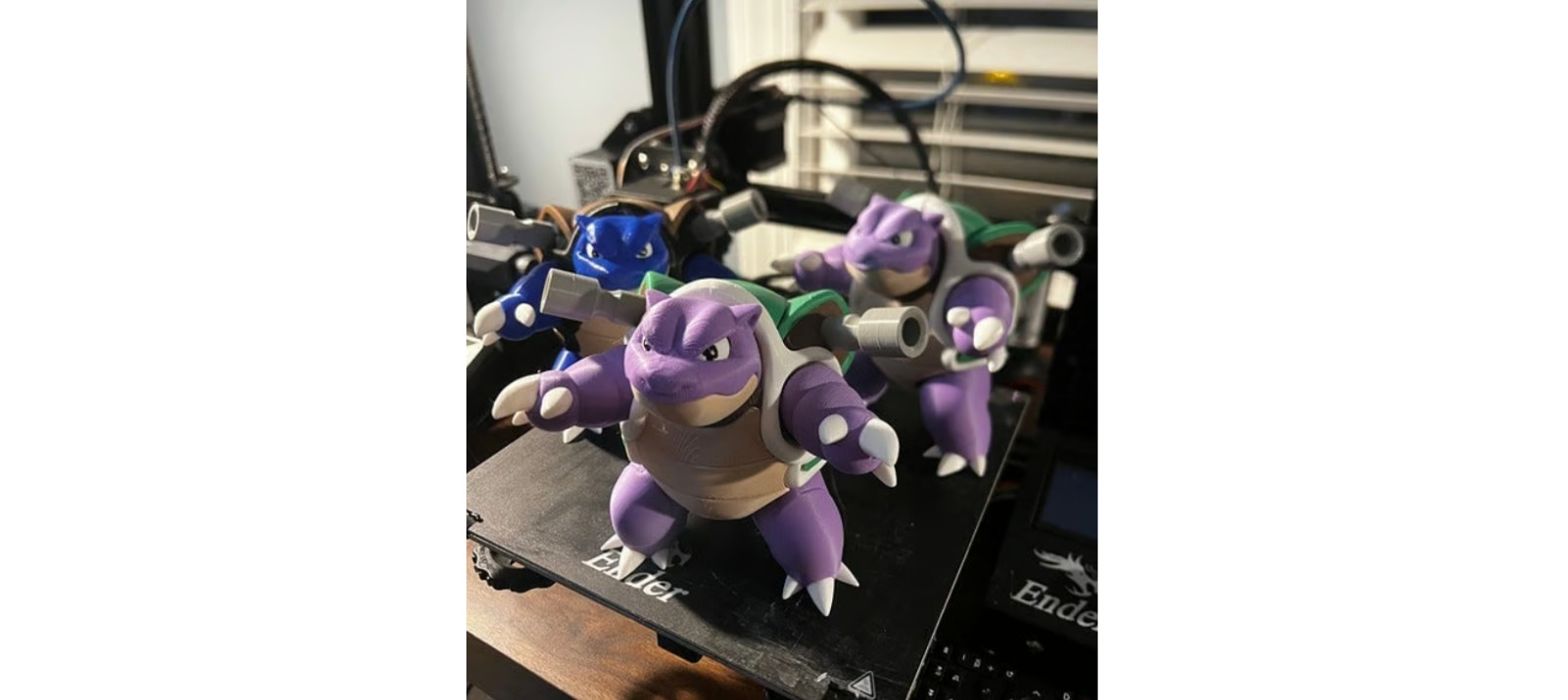 3D Printed – SHINY Blastoise #009 Figure- 5″ Tall 3D Printed -PLA Plastic