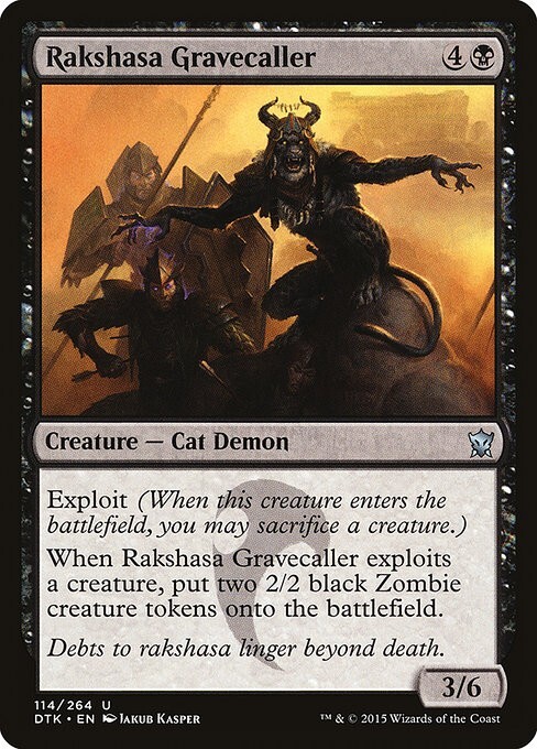 MTG UC REGULAR – DRAGONS OF TARKIR (DTK) NM – RAKSHASA GRAVECALLER 114/264