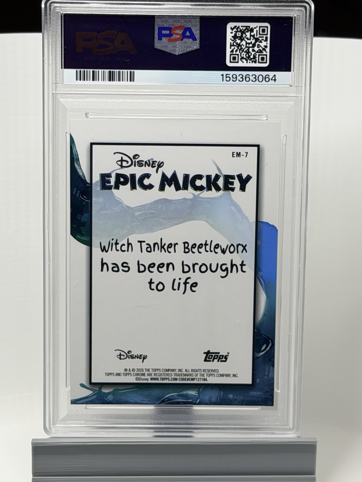 Topps Disney Neon Witch Tanker Beetleworx Epic Mickey EM-7 PSA Gem Mint 10 Pop 1
