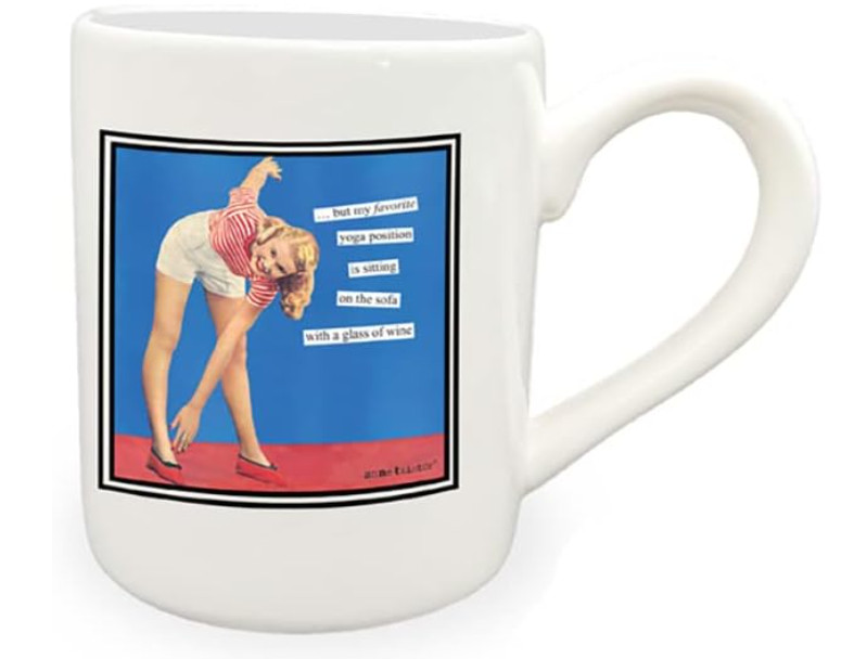 Anne Taintor Funny Vintage Style Coffee Mug – Favorite Yoga Position – 12oz