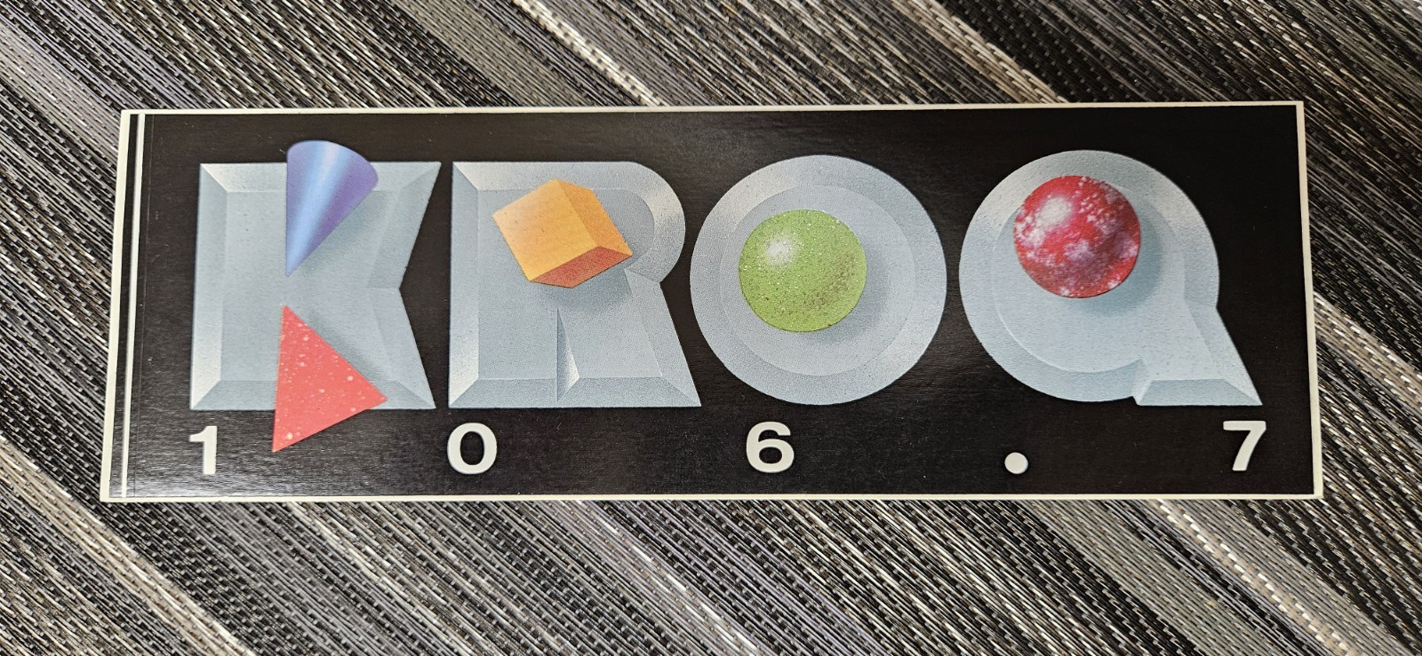 KROQ 106.7 Radio Advertising Sticker Logo Black Gray Red Green Yellow Blue