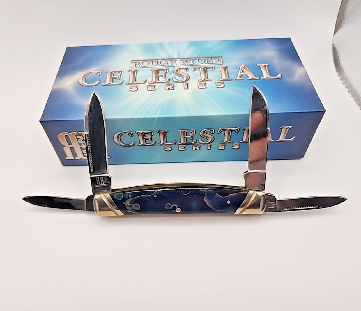 Rough Ryder Congress Celestial 2076 Pocket Knife 440A Steel Acrylic Handle