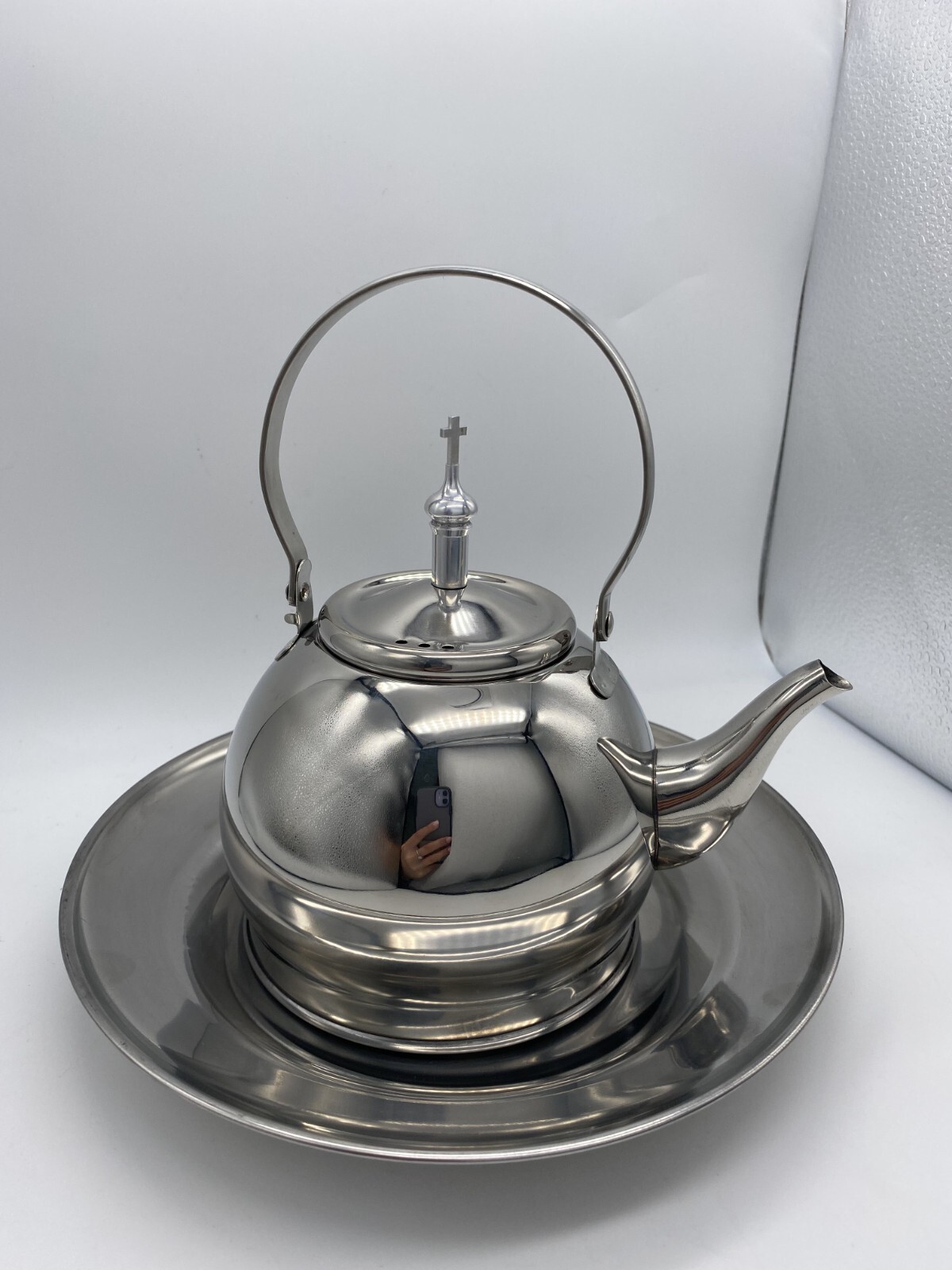 Church Pitcher for Drinking or Washing Hands with Stainless Steel Plate 0.7 L
