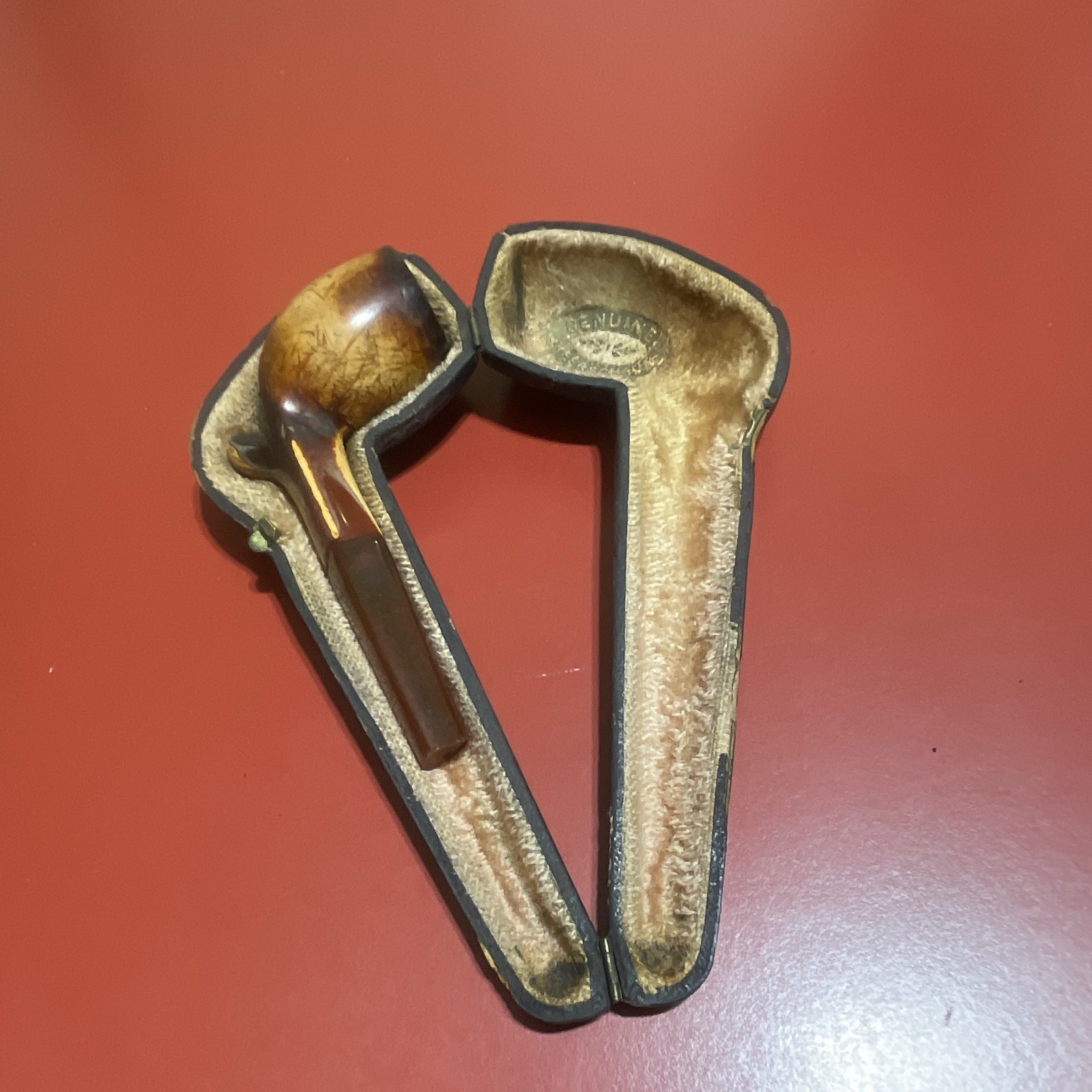 🏆 Vintage 1920s EGRO Solid Block Meerschaum Pipe & Case Set