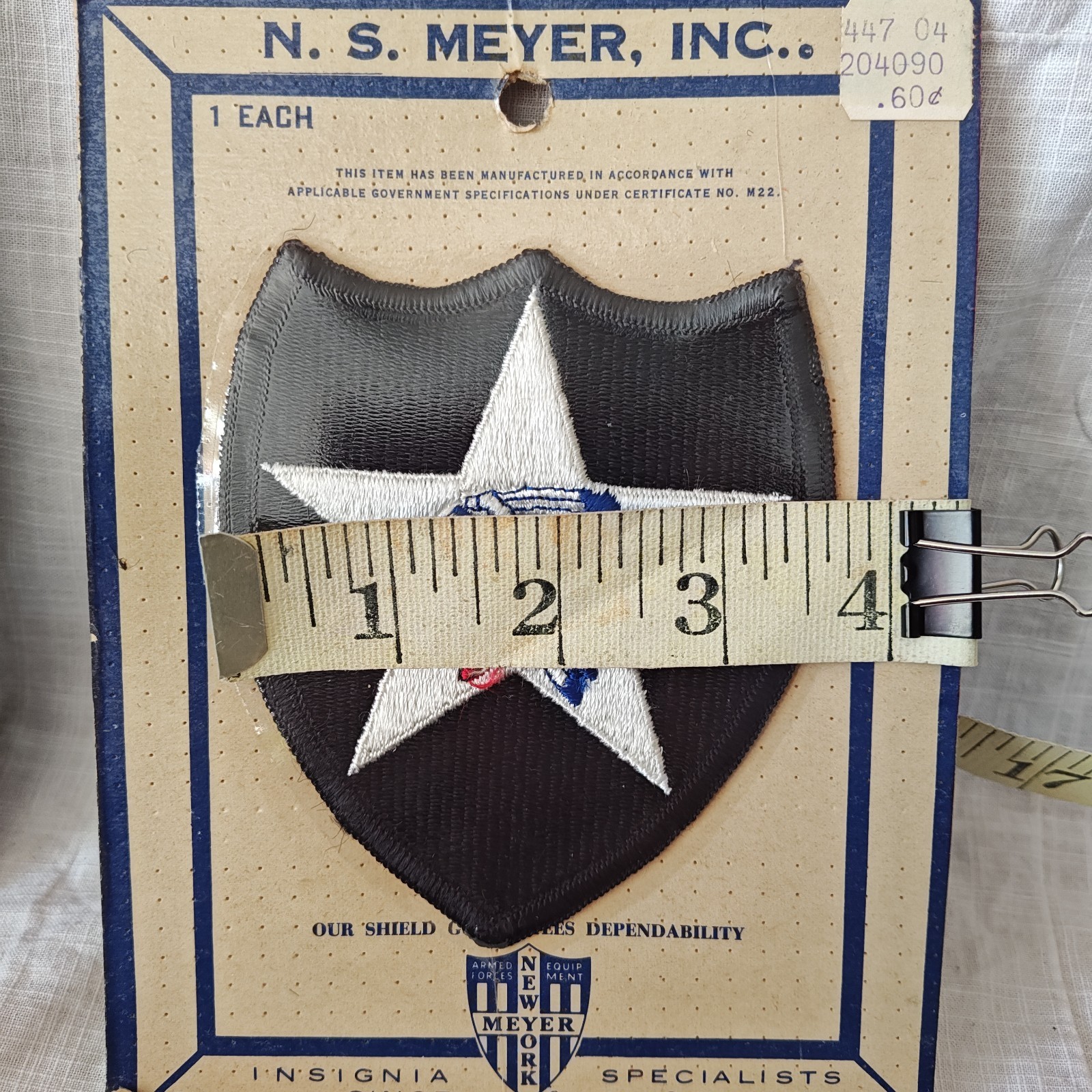 WW2 2nd INFANTRY DIVISION Patch – NEW in Original N.S. Meyer, Inc. 1963 Package