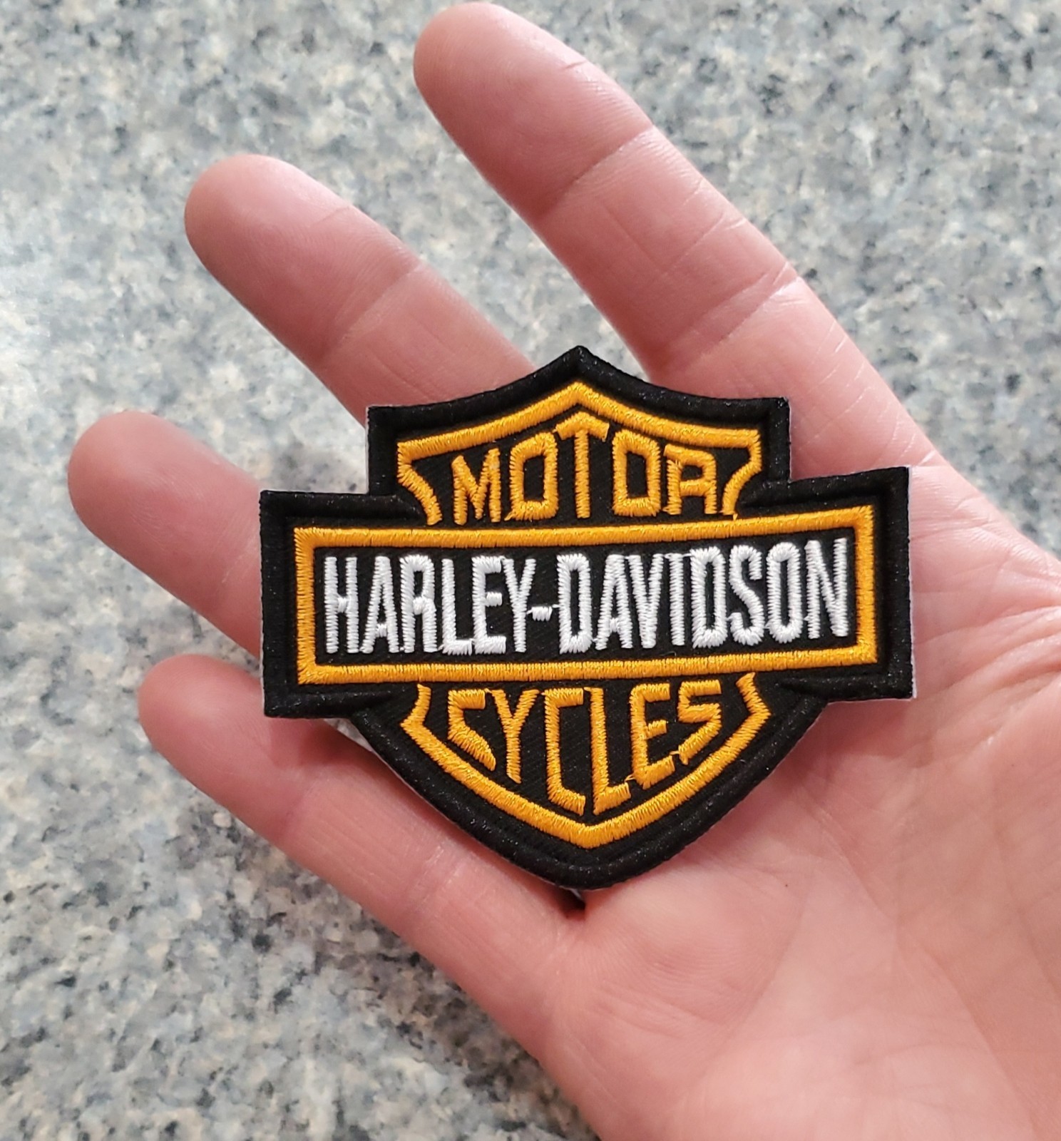 Harley Davidson Bar & Shield Patch Embroidered sew-on/Iron patch. 3″x2.75″