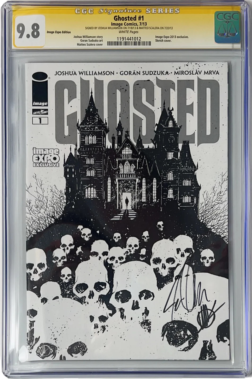 Ghosted #1 CGC Graded 9.8 Image Expo 2013 2x Signed Williamson and Scalera RARE
