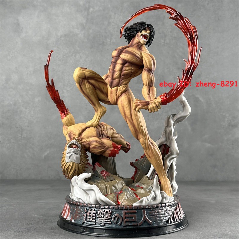 US! H29CM Attack on Titan Eren Jaeger In Combat GK PVC Painted Figure Statue Toy