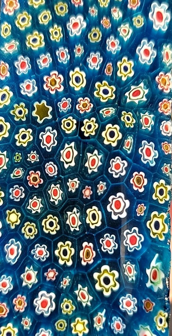Millefiori Glass Turquoise Multi Color Flower Millifiori Cabochon Arrowhead 1.1#