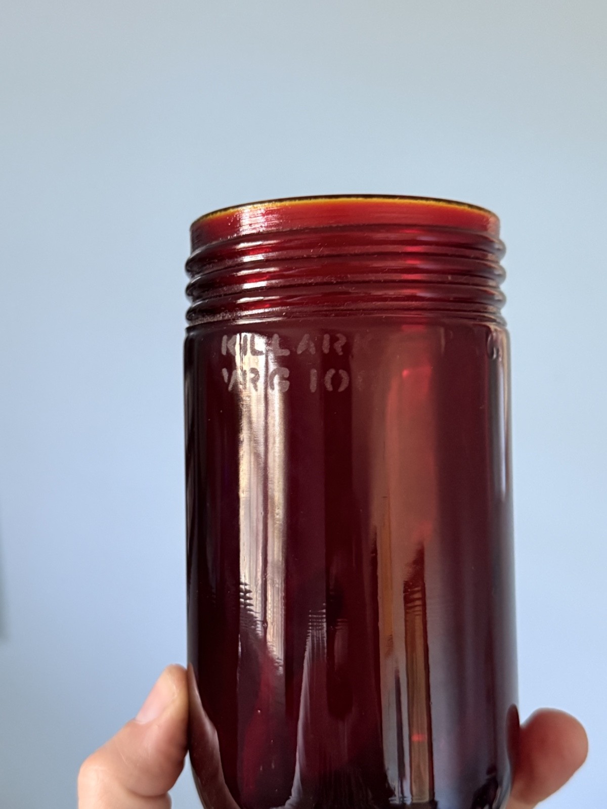 Killark VRG-100 Ruby Red Glass Cylinder Globe! NOS Industrial Light Globe!