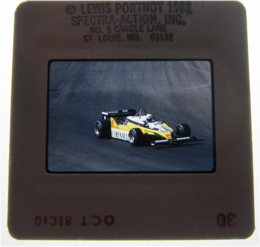 Alain Prost US GRAND PRIX 1981 Renault 4 TIME WORLD CHAMPION ORIGINAL SLIDE 1