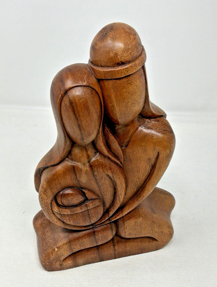 Serrv International HOLY FAMILY Handcarved Acacia Wood Figuirine Indonesian