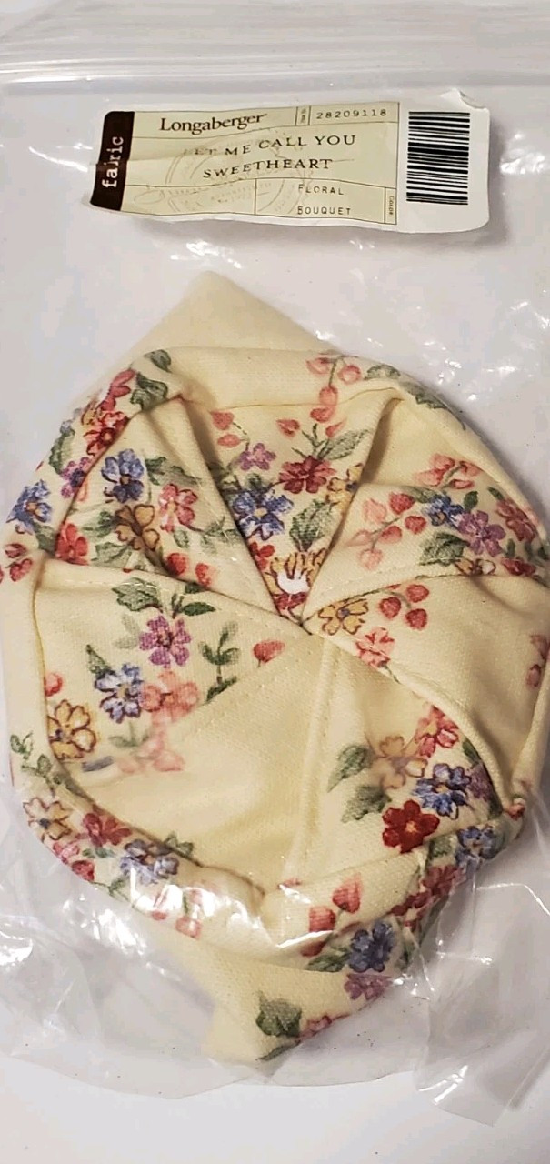Longaberger Fabric Basket Liner Let Me Call You Sweetheart Floral Bouquet NEW