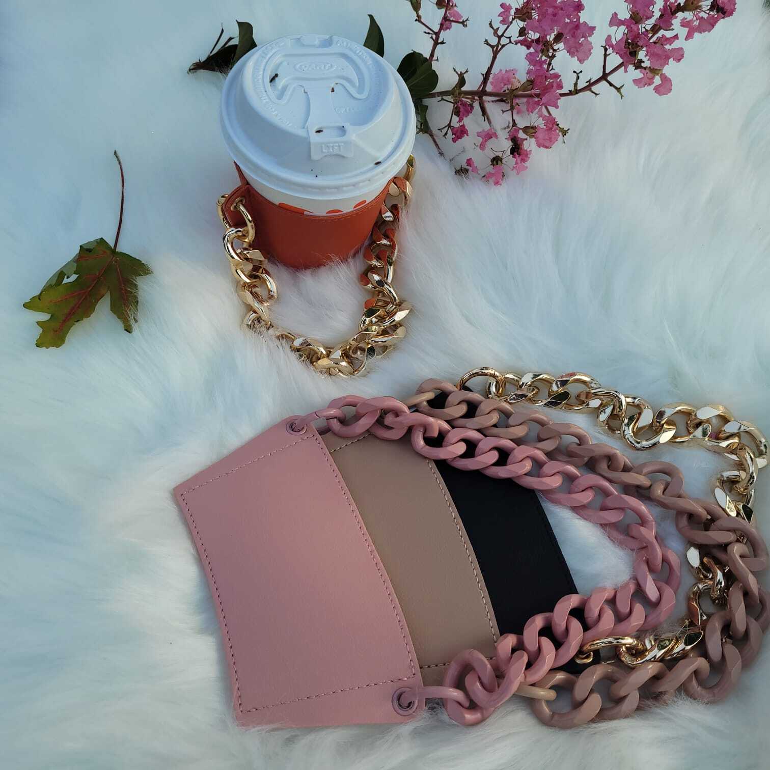 Cup Sleeves for Cold Drinks Reusable Cup Sleeve with Strap