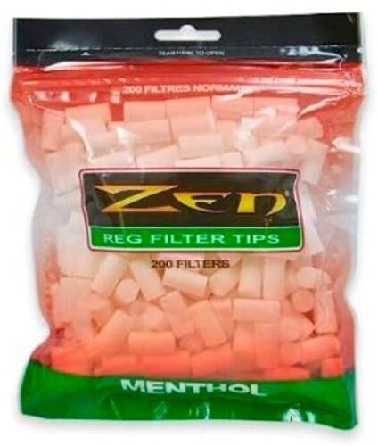 Zen Green Regular Hand Rolled Cigarette Filter Plug Tips 8mm – Bag of 200