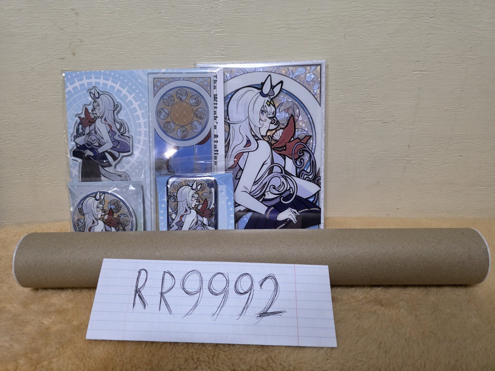 Uma Musume Fan Merchandise Bundle Oguri Cap: Badges Shikishi Stand & Wall Scroll