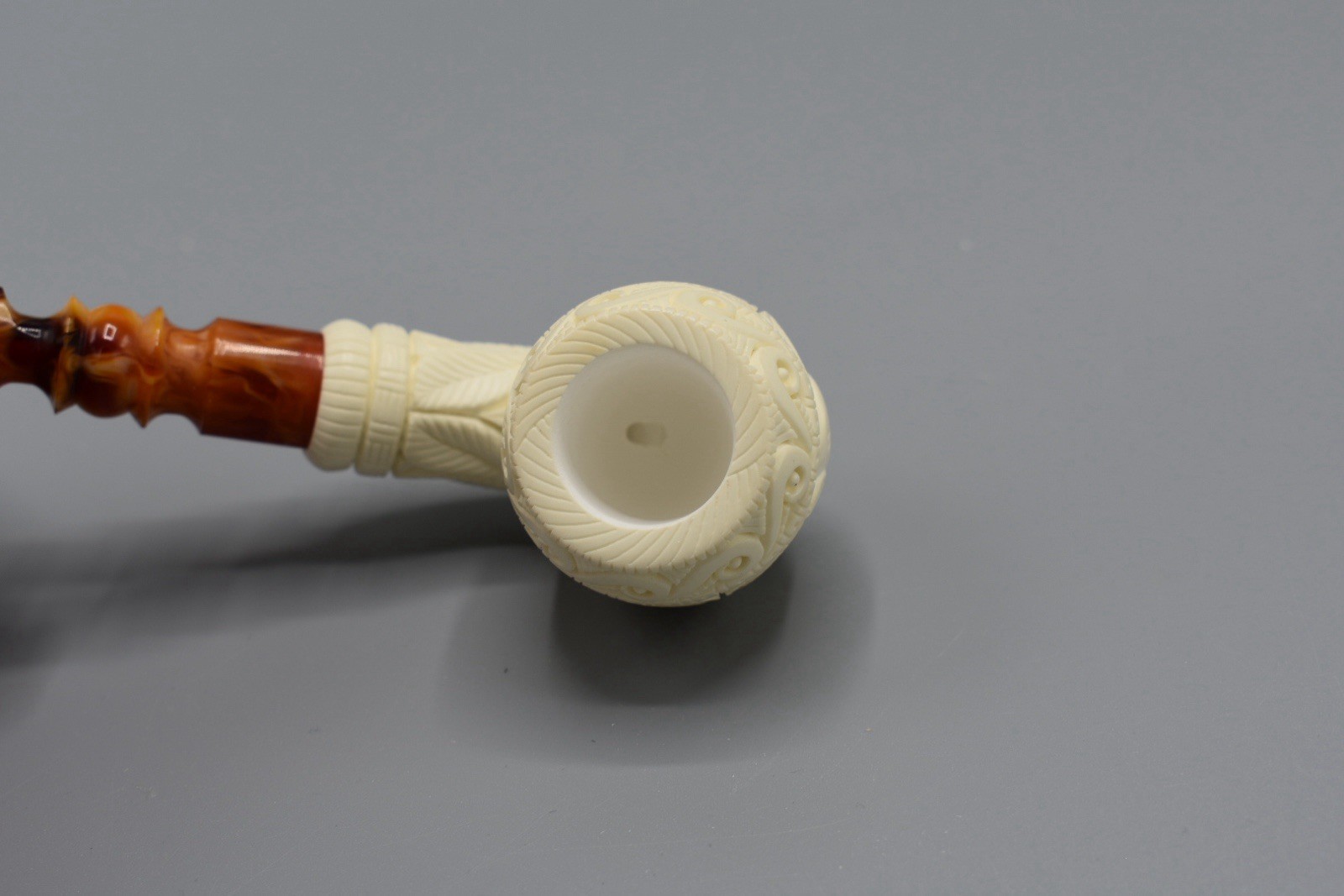 Dolphin Embossed Ornate Bent Pipe By EGE block Meerschaum New Case#227