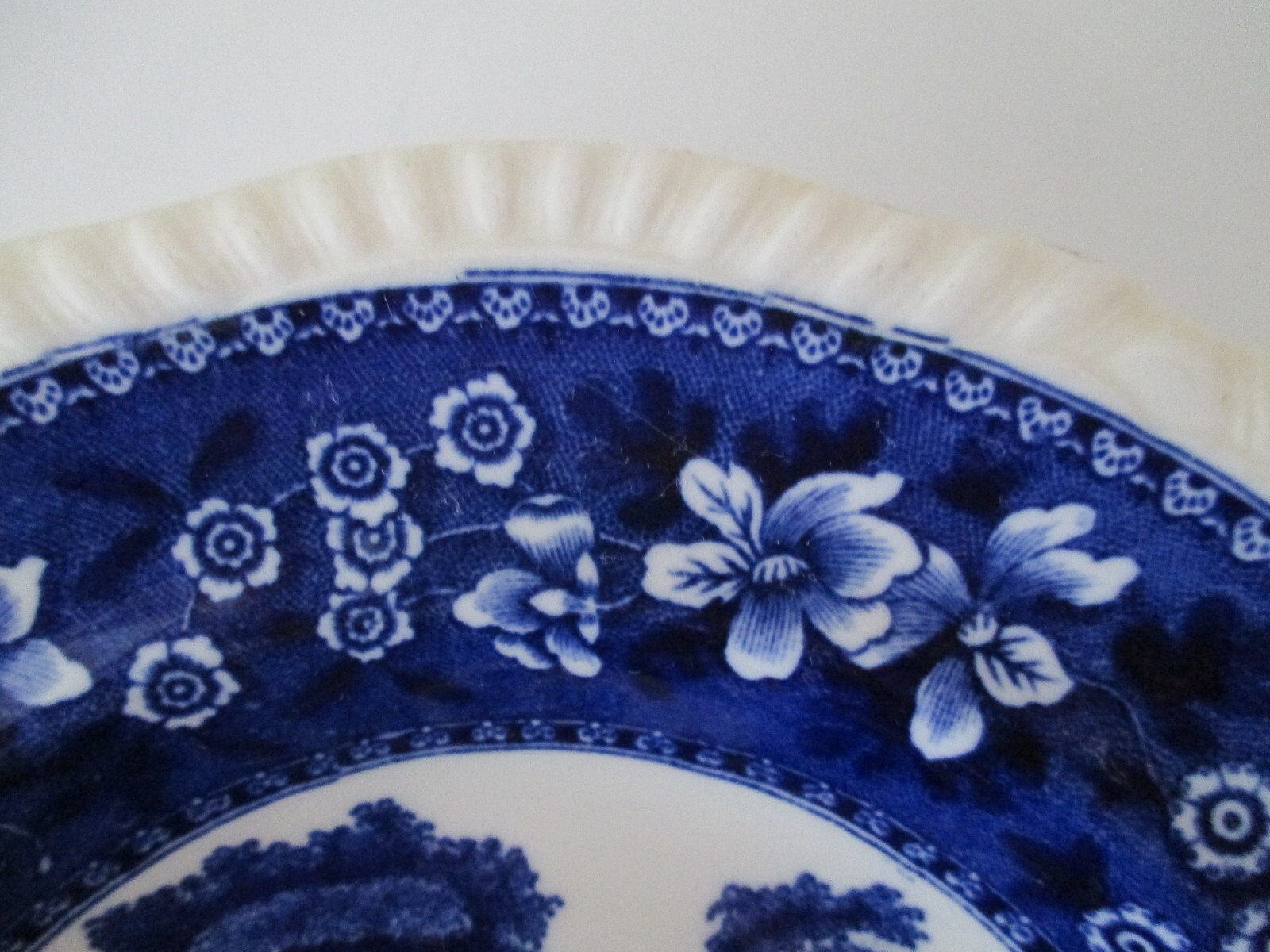 Copeland Spode #9 Spode’s Tower Flow Blue Rimmed Soup Bowl 7.5″ England Vtg AZ36