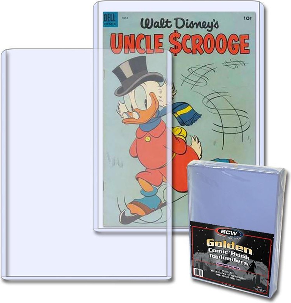 BCW Golden Age Comic Toploaders Rigid PVC Comic Book Protectors – Pack Of 10