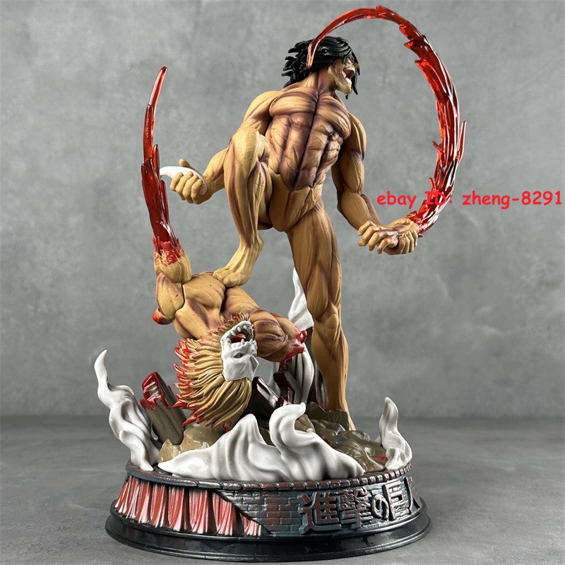 US! H29CM Attack on Titan Eren Jaeger In Combat GK PVC Painted Figure Statue Toy
