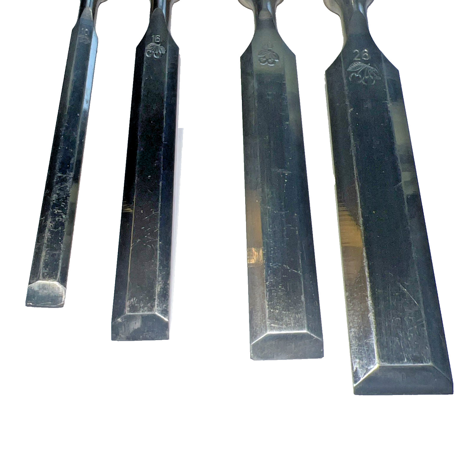 Two Cherries Chisel Set Germany Set 1858 Fabrik-Marke Granite. Sz 10-16-20-26