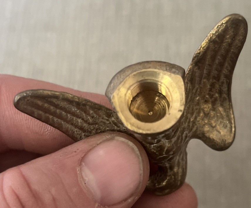 Vintage Solid Brass American Eagle Lamp Finial Federal Style Decorative Topper
