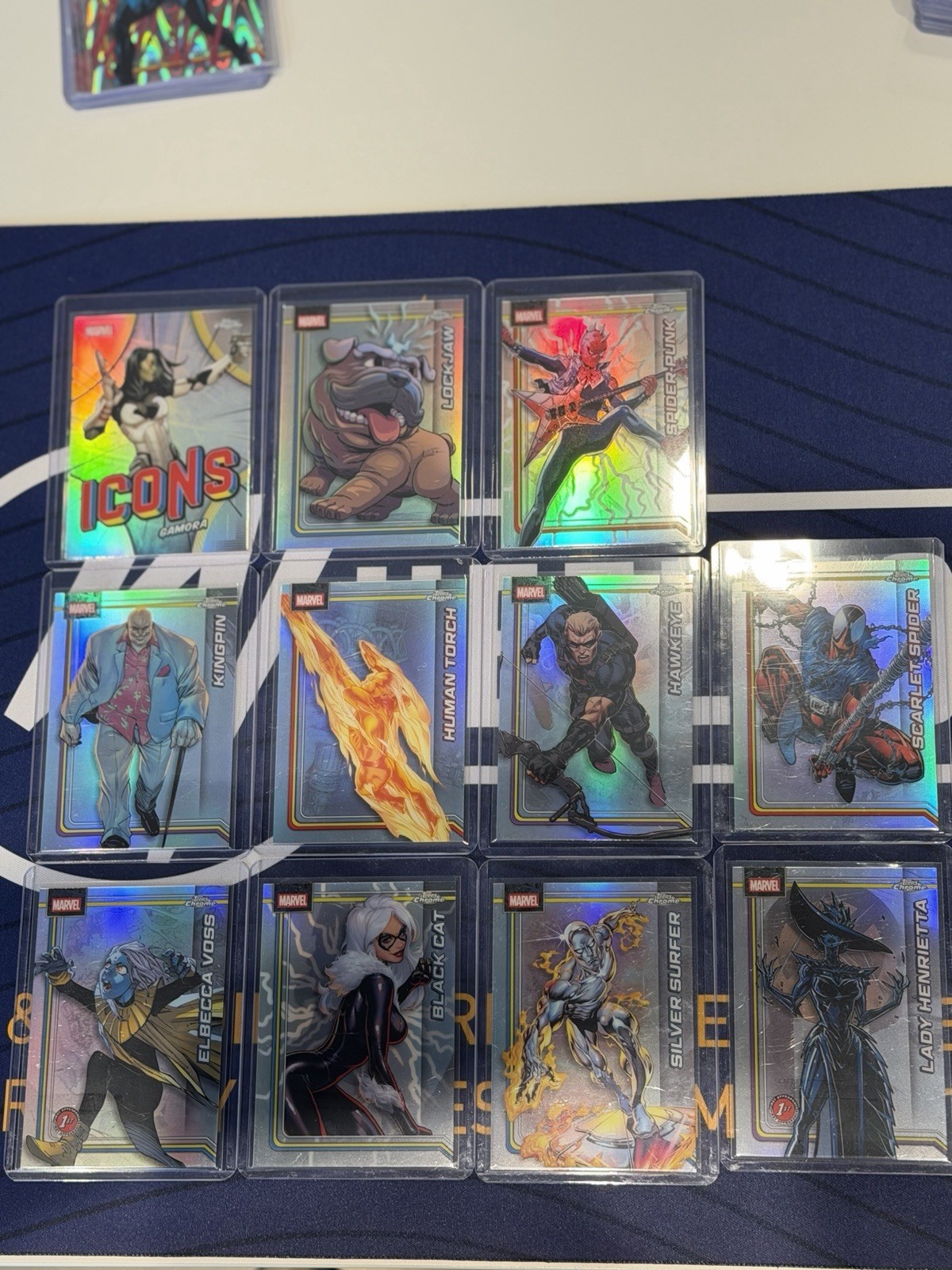 2026 Topps Chrome Marvel – Silver Refractor – SET- Silver Surfer, Spider,Hawkeye