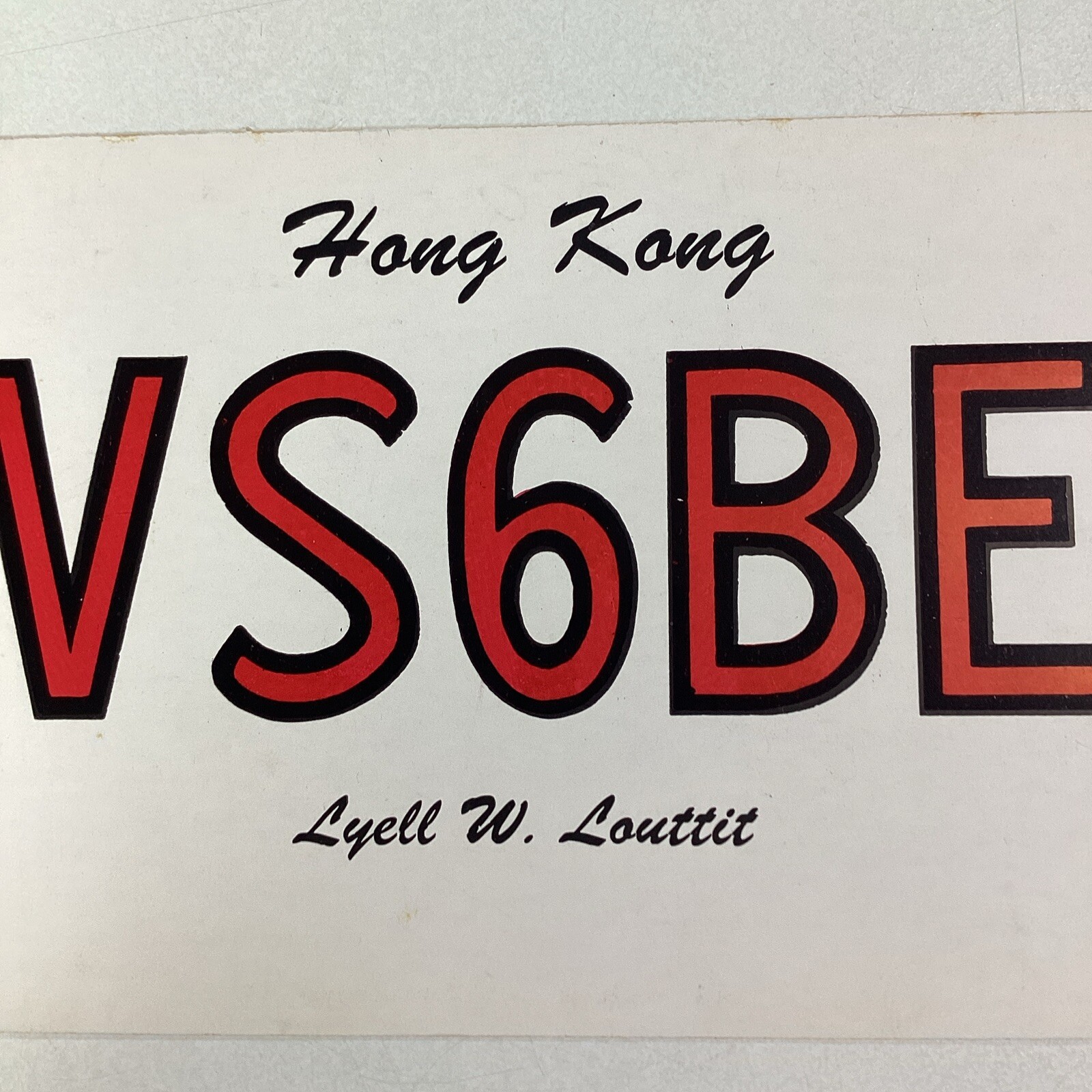 Hong Kong QSL Radio Card 1959 Lyell Louttit