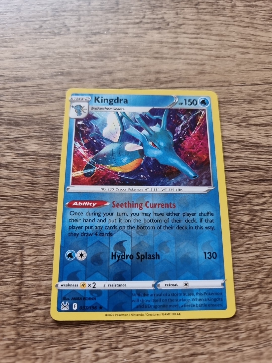 Pokemon – Kingdra – 037/196 – Lost Origin Reverse Holo Rare