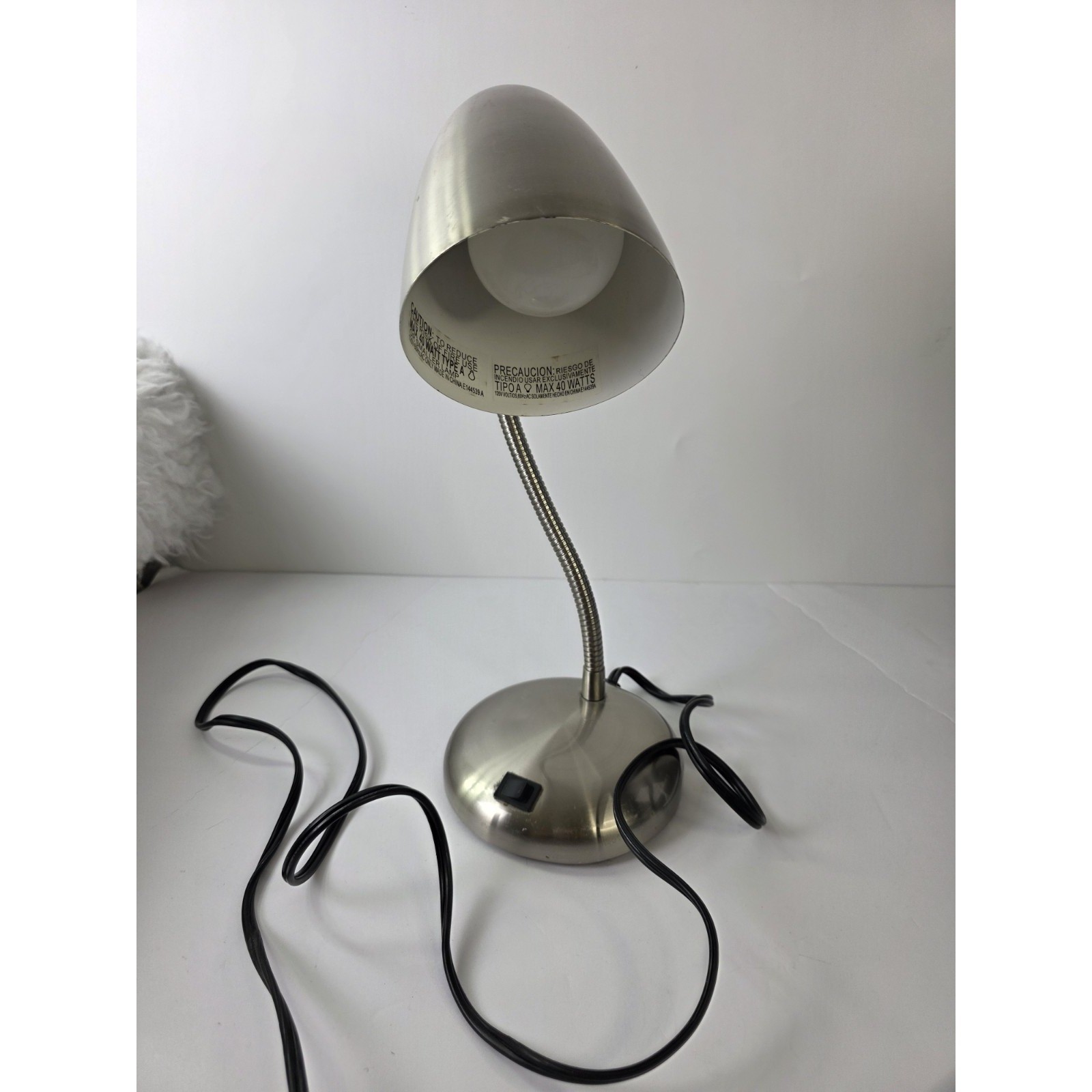 Brushed Silver Desk Lamp