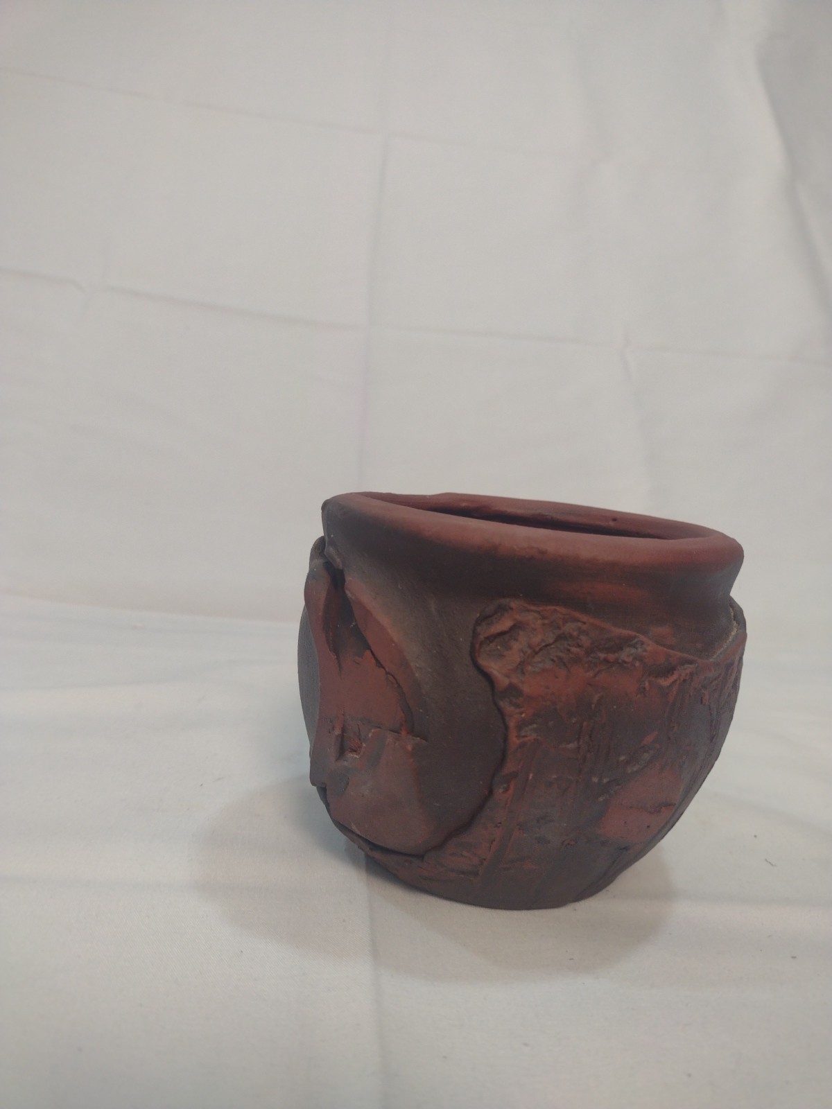Hand Crafted/ Handmade Etched Small Clay Pot or Ash Tray