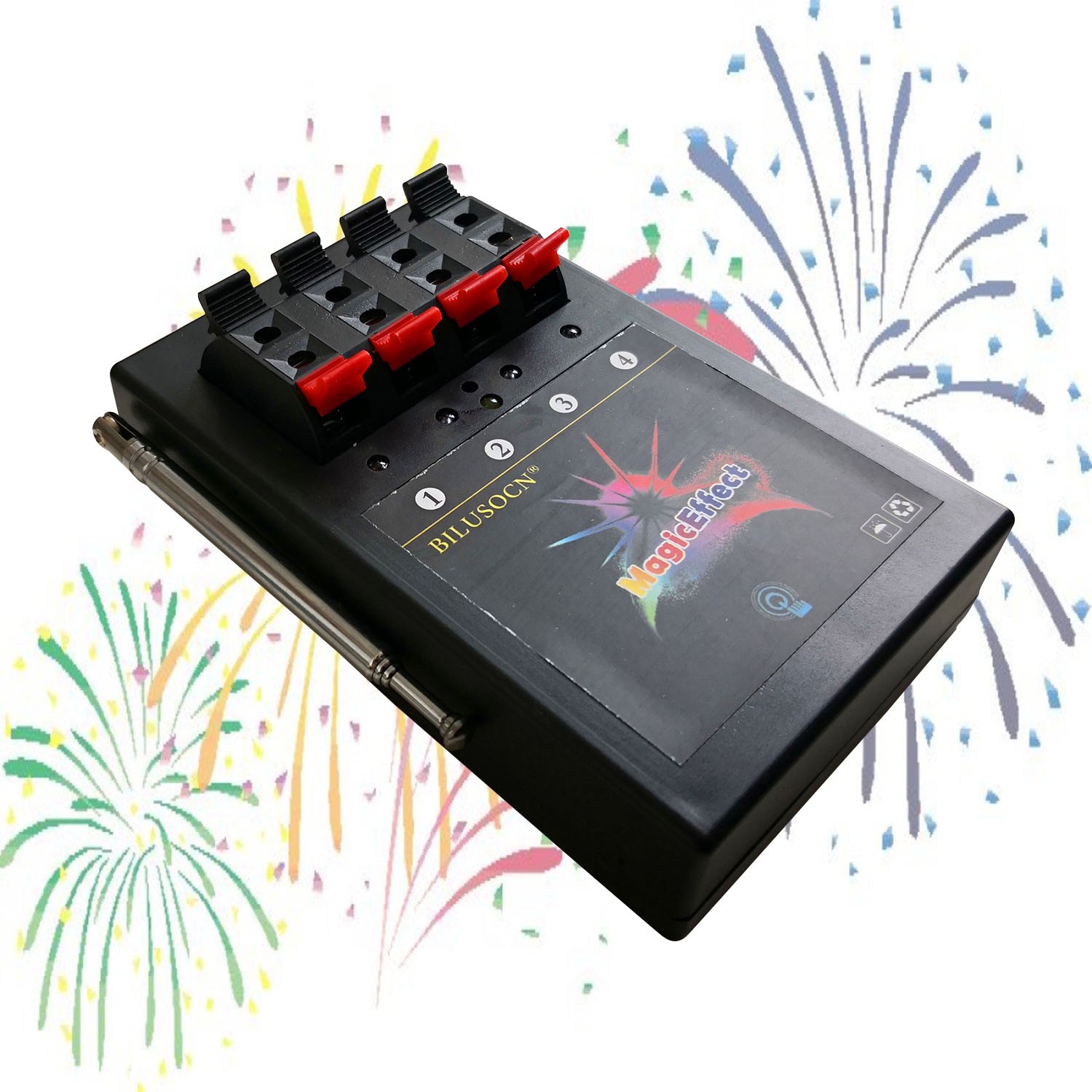Bilusocn 433MHZ 3 PCS 4 cues receiver box for fireworks firing system