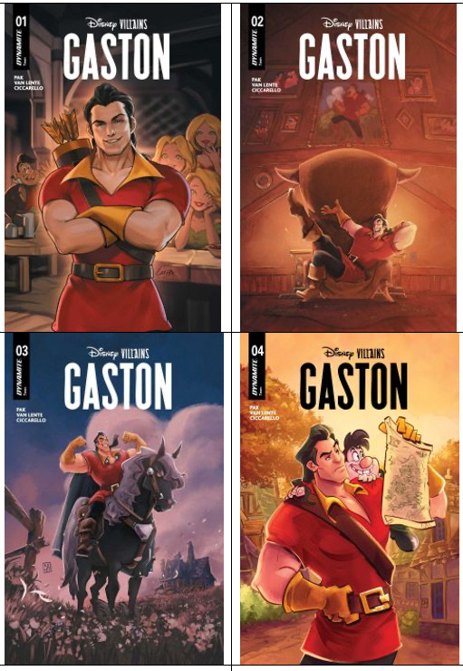 Disney Villains: Gaston #1 2 3 4 MAIN Cover A Set LOT 2026