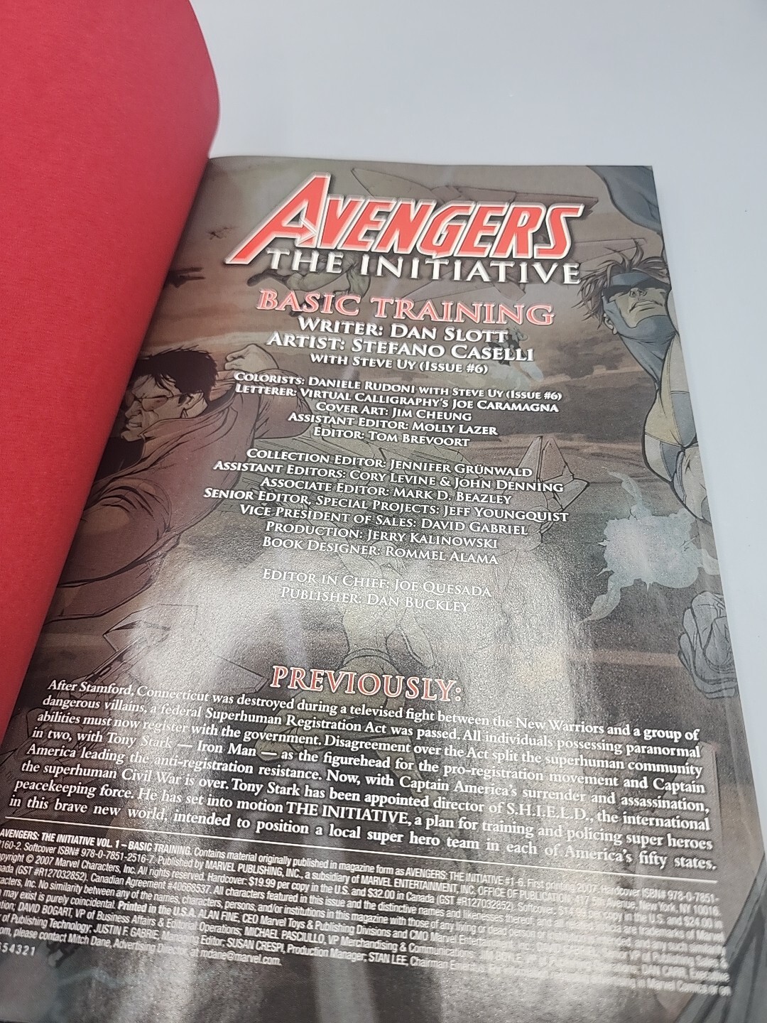 Avengers The Initiative Basic Training V1 Hardbound Marvel Comics No Dustjacket